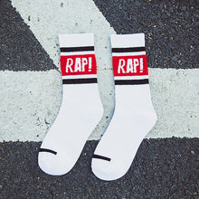 Cargar imagen en el visor de la galería, Black White Cotton Socks AB Side Don't Follow Me I'm Lost Creative Unisex Socks