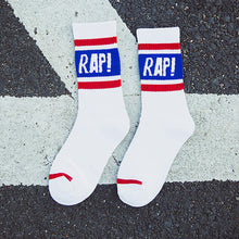 Cargar imagen en el visor de la galería, Black White Cotton Socks AB Side Don't Follow Me I'm Lost Creative Unisex Socks