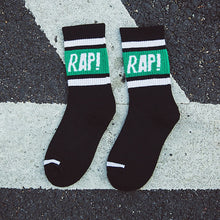 Cargar imagen en el visor de la galería, Black White Cotton Socks AB Side Don't Follow Me I'm Lost Creative Unisex Socks