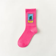 Cargar imagen en el visor de la galería, Black White Cotton Socks AB Side Don't Follow Me I'm Lost Creative Unisex Socks