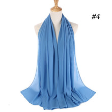 将图片加载到图库查看器,Fashion Plain Bubble Chiffon Scarf Women's Hijab Wrap