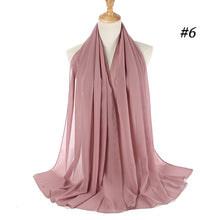 将图片加载到图库查看器,Fashion Plain Bubble Chiffon Scarf Women's Hijab Wrap