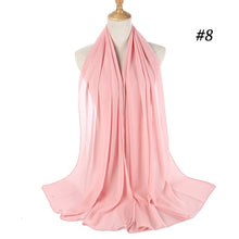 将图片加载到图库查看器,Fashion Plain Bubble Chiffon Scarf Women's Hijab Wrap