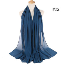 将图片加载到图库查看器,Fashion Plain Bubble Chiffon Scarf Women's Hijab Wrap