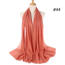 将图片加载到图库查看器,Fashion Plain Bubble Chiffon Scarf Women's Hijab Wrap