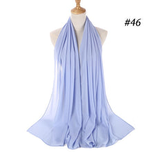 将图片加载到图库查看器,Fashion Plain Bubble Chiffon Scarf Women's Hijab Wrap