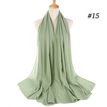 将图片加载到图库查看器,Fashion Plain Bubble Chiffon Scarf Women's Hijab Wrap
