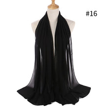 将图片加载到图库查看器,Fashion Plain Bubble Chiffon Scarf Women's Hijab Wrap