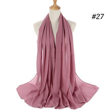 将图片加载到图库查看器,Fashion Plain Bubble Chiffon Scarf Women's Hijab Wrap