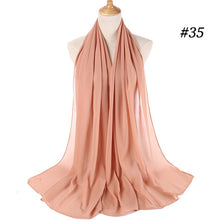将图片加载到图库查看器,Fashion Plain Bubble Chiffon Scarf Women's Hijab Wrap