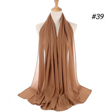 将图片加载到图库查看器,Fashion Plain Bubble Chiffon Scarf Women's Hijab Wrap
