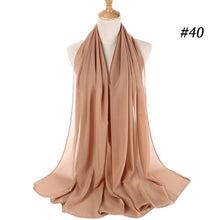 将图片加载到图库查看器,Fashion Plain Bubble Chiffon Scarf Women's Hijab Wrap