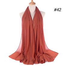 将图片加载到图库查看器,Fashion Plain Bubble Chiffon Scarf Women's Hijab Wrap