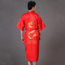 将图片加载到图库查看器,Hot sell Embroidery Dragon Male Sleepwear Loose Nightwear