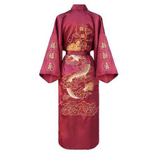 将图片加载到图库查看器,Hot sell Embroidery Dragon Male Sleepwear Loose Nightwear
