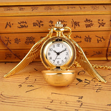 将图片加载到图库查看器,Luxury Smooth Golden Snitch Ball Quartz Pocket Watch