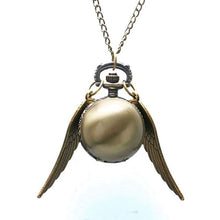 将图片加载到图库查看器,Luxury Smooth Golden Snitch Ball Quartz Pocket Watch