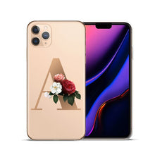 将图片加载到图库查看器,Custom 26 Letters Flower Soft Silicone Phone Case