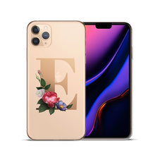 将图片加载到图库查看器,Custom 26 Letters Flower Soft Silicone Phone Case