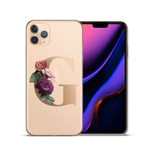 将图片加载到图库查看器,Custom 26 Letters Flower Soft Silicone Phone Case