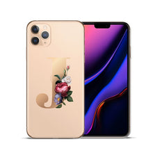 将图片加载到图库查看器,Custom 26 Letters Flower Soft Silicone Phone Case