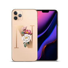 将图片加载到图库查看器,Custom 26 Letters Flower Soft Silicone Phone Case