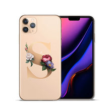将图片加载到图库查看器,Custom 26 Letters Flower Soft Silicone Phone Case
