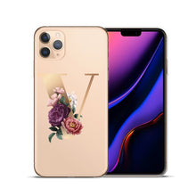 将图片加载到图库查看器,Custom 26 Letters Flower Soft Silicone Phone Case