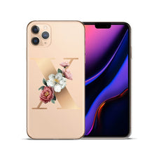 将图片加载到图库查看器,Custom 26 Letters Flower Soft Silicone Phone Case