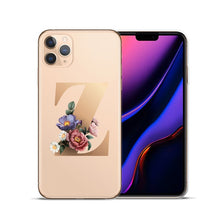 将图片加载到图库查看器,Custom 26 Letters Flower Soft Silicone Phone Case