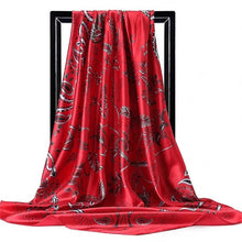 Load image into Gallery viewer, Women Fashion Print Silk Satin Scarf