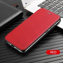 将图片加载到图库查看器,Leather Flip Magnetic Case For xiaomi redmi note