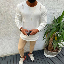 Load image into Gallery viewer, Men Ripped Sweater Cotton