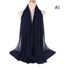 Charger l'image dans la galerie, Women Plain Bubble Chiffon Hijab Scarf Head Wraps