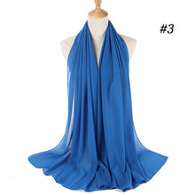 Charger l'image dans la galerie, Women Plain Bubble Chiffon Hijab Scarf Head Wraps