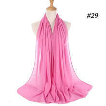 Charger l'image dans la galerie, Women Plain Bubble Chiffon Hijab Scarf Head Wraps