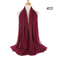 Charger l'image dans la galerie, Women Plain Bubble Chiffon Hijab Scarf Head Wraps