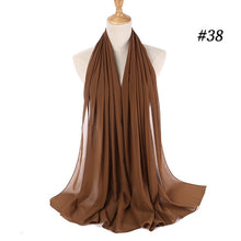 Charger l'image dans la galerie, Women Plain Bubble Chiffon Hijab Scarf Head Wraps