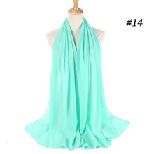 将图片加载到图库查看器,Muslim Plain Bubble Chiffon Hijab Scarf Women