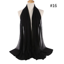 将图片加载到图库查看器,Muslim Plain Bubble Chiffon Hijab Scarf Women