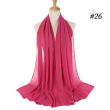 将图片加载到图库查看器,Muslim Plain Bubble Chiffon Hijab Scarf Women