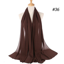 将图片加载到图库查看器,Muslim Plain Bubble Chiffon Hijab Scarf Women
