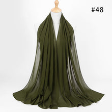 将图片加载到图库查看器,Muslim Plain Bubble Chiffon Hijab Scarf Women