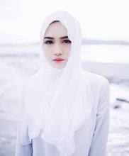 Charger l'image dans la galerie, Women Plain Bubble Chiffon Hijab Scarf Head Wraps