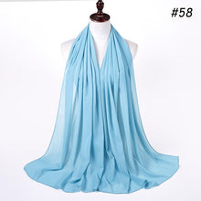 将图片加载到图库查看器,Fashion Plain Bubble Chiffon Scarf Women's Hijab Wrap