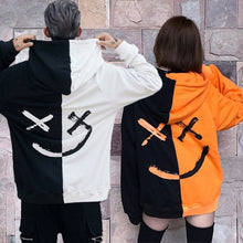 画像をギャラリービューアに読み込む, Men Smile Hoodies 2019 Winter Hip Hop Print Oversized Sweatshirts Fashion Patchwork Unisex Couple Streetwear Men Women Hoodies