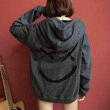 画像をギャラリービューアに読み込む, Men Smile Hoodies 2019 Winter Hip Hop Print Oversized Sweatshirts Fashion Patchwork Unisex Couple Streetwear Men Women Hoodies