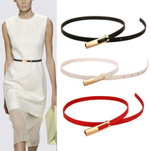 Charger l'image dans la galerie, Black Leather Belt Women Metal Heart Buckle