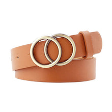 Charger l'image dans la galerie, Black Leather Belt Women Metal Heart Buckle