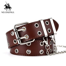 将图片加载到图库查看器,Genuine Leather New Punk style belts for women
